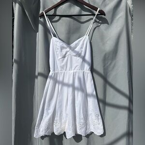 Stunning Charlotte Russe White Dress with lace embroidered coastal cowgirl dress